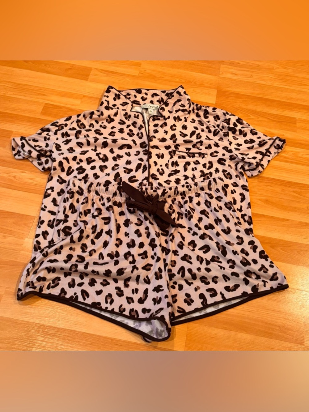Como Sleep Leopard Print Shorts Pajama Set